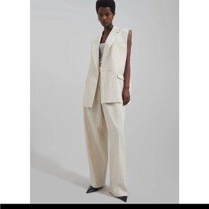 The Frankie shop Shane twill double breasted vest pinstripe XS